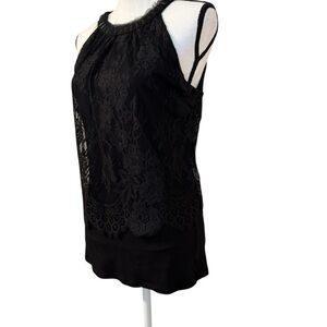 Elie Tahari Black Lace Sleeveless Blouse